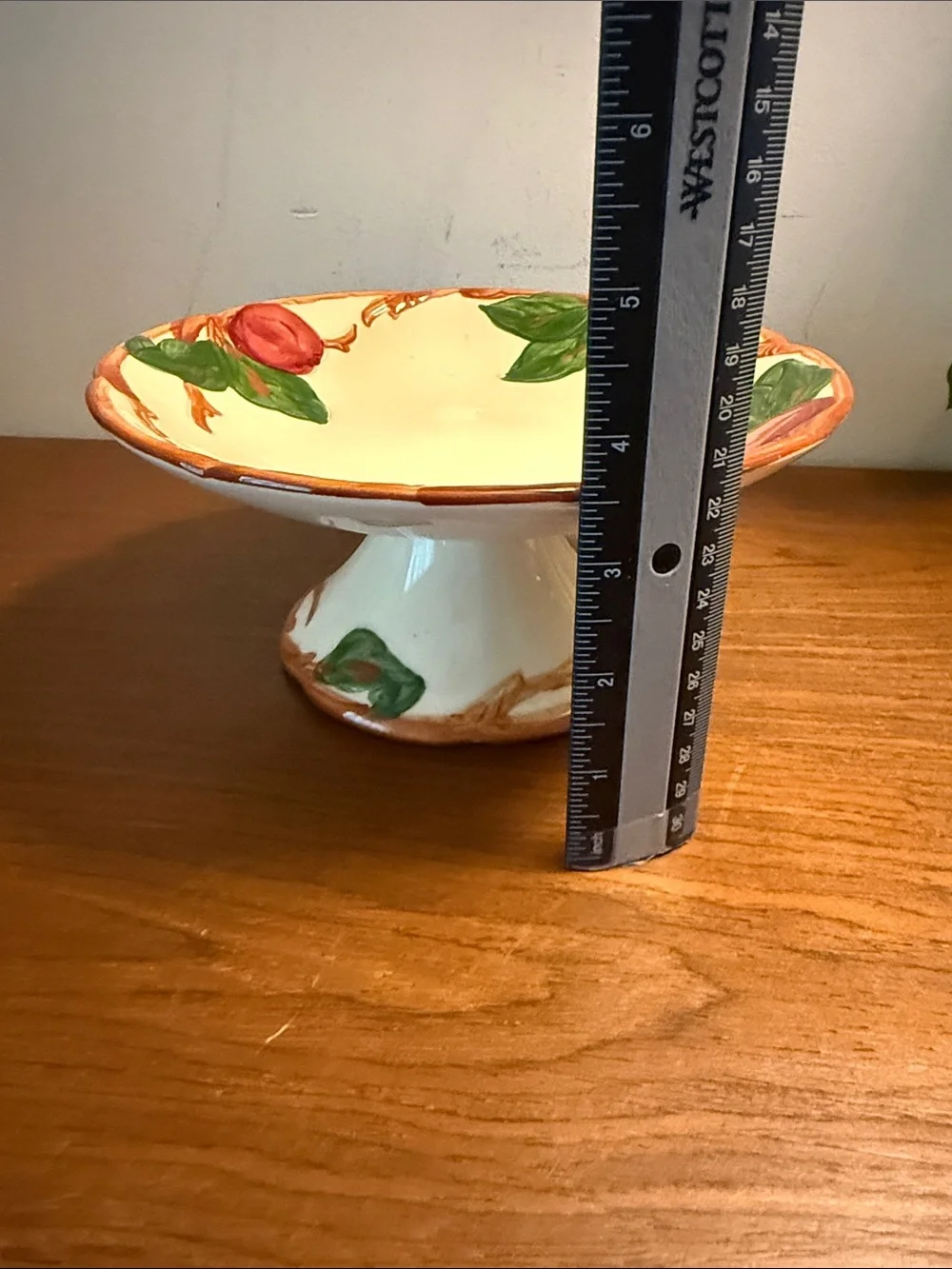 Vintage Franciscan Pedestal Compote Footed Plate “APPLE” Made USA 8” X 3.5”